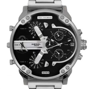 ساعت مردانه دیزل هفت موتوره سیلور صفحه مشکیDIESEL